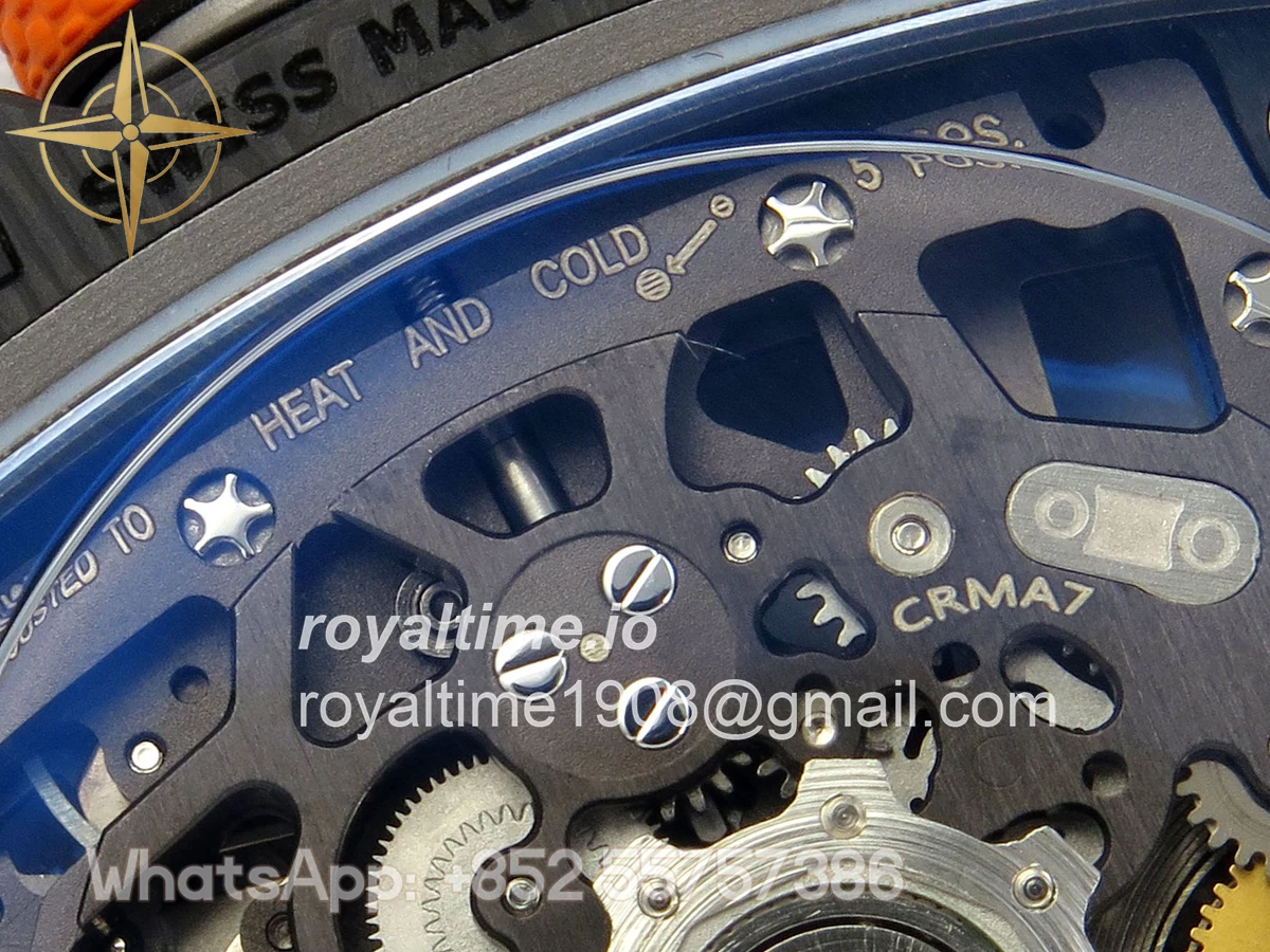 Richard Mille Umi Maker's RM67-02 Black NTPT McLaren Orange Skeleton Dial on Nylon strap CRMA7 V2 - Image 15