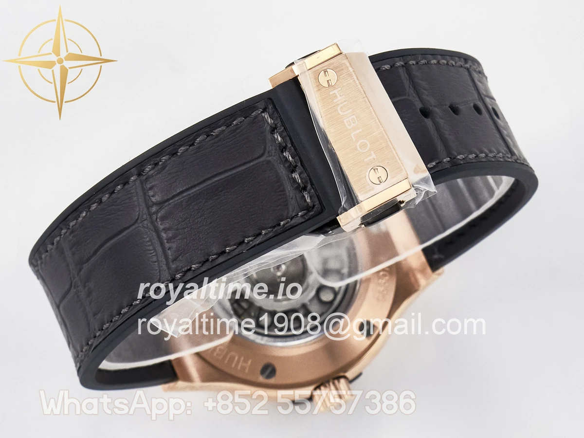 Hublot Classic Fusion 38mm RG JJF Gray Dial on Black Gummy Leather Strap - Image 15