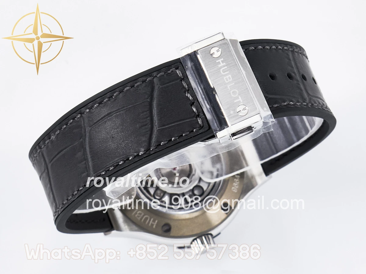Hublot Classic Fusion 38mm SS JJF Gray Dial on Black Gummy Leather Strap - Image 15