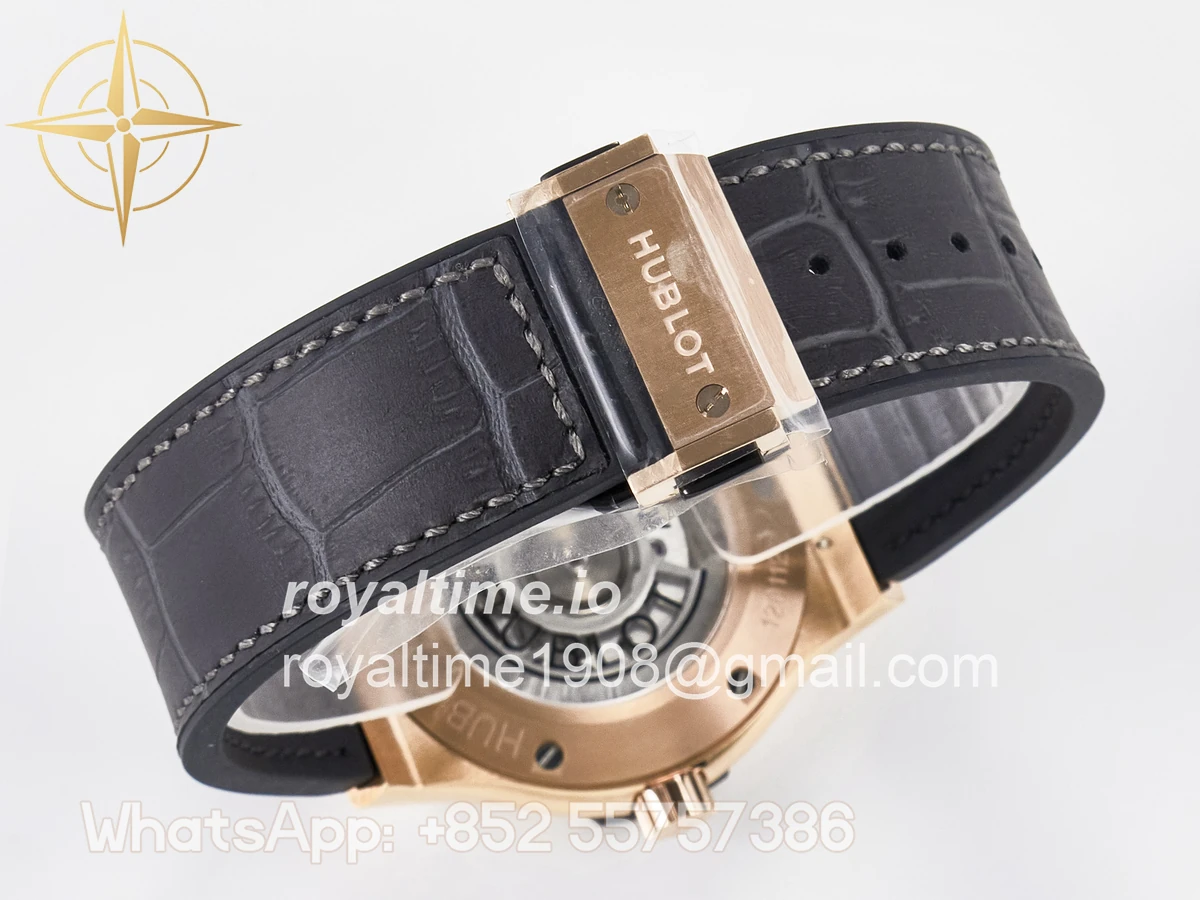 Hublot Classic Fusion 42mm RG JJF Gray Dial on Black Gummy Leather Strap - Image 15