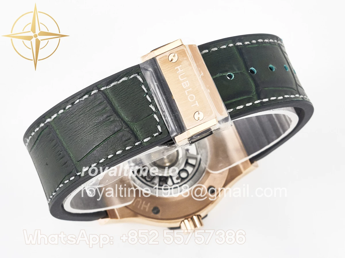 Hublot Classic Fusion 42mm RG JJF Green Dial on Green Gummy Leather Strap - Image 15