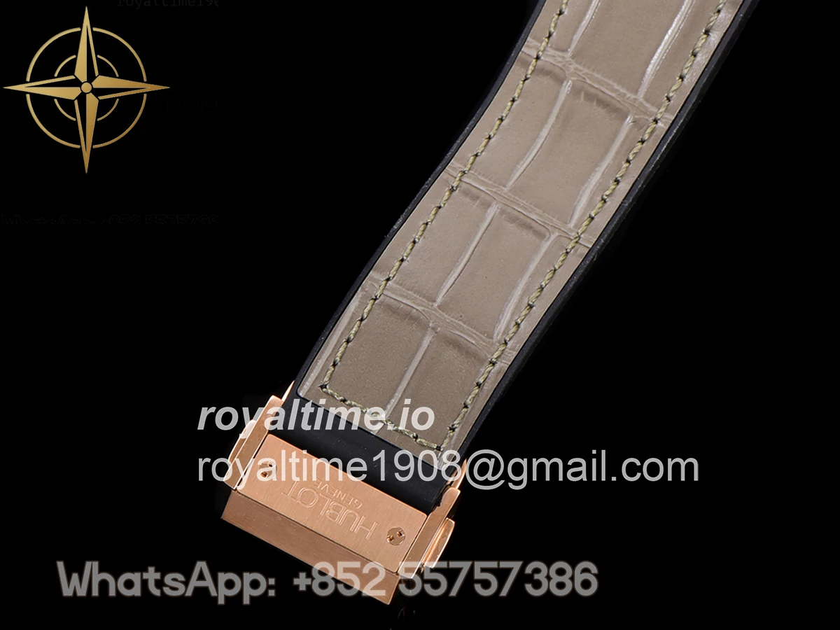 Hublot Classic Fusion Automatic 42mm Diamond Paved Dial in Rose Gold on Brown Leather Strap - Image 15