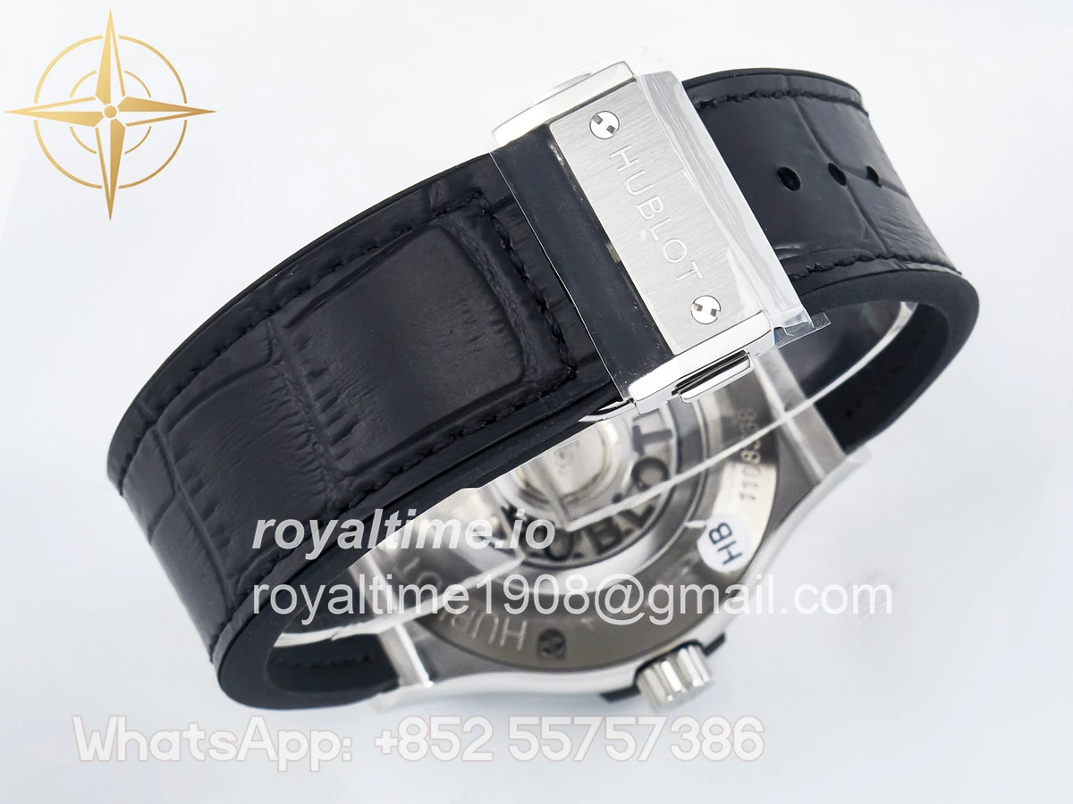 Hublot Classic Fusion Bang 42mm HBF Black Dial on Black Leather Strap A2892 - Image 15