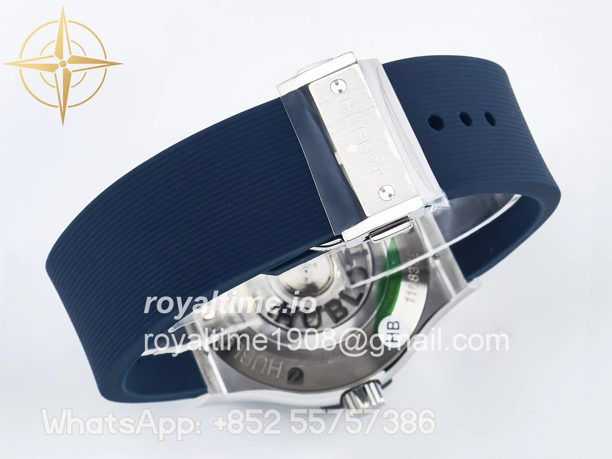 Hublot Classic Fusion Bang 42mm HBF Blue Dial on Blue Rubber Strap A2892 - Image 15