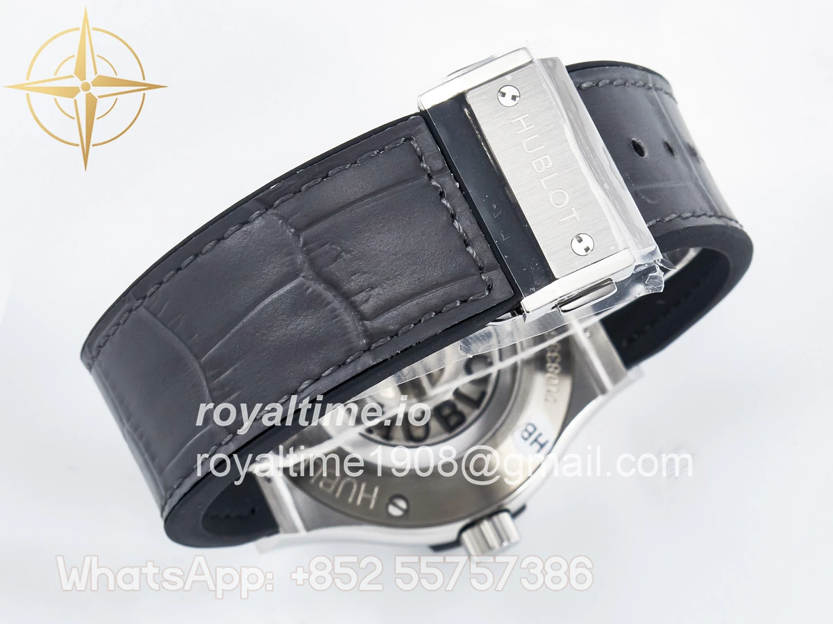 Hublot Classic Fusion Bang 42mm HBF Gray Dial on Gray Leather Strap A2892 - Image 15