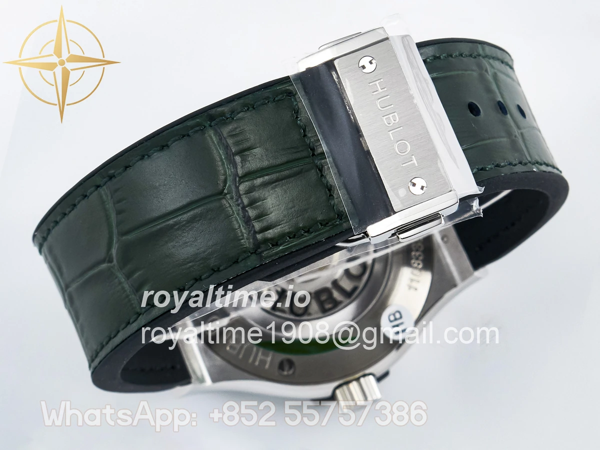 Hublot Classic Fusion Bang 42mm HBF Green Dial on Green Leather Strap A2892 - Image 15