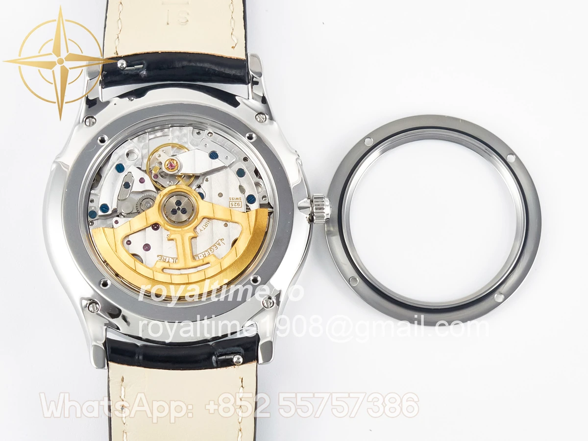 Jaeger-LeCoultre Master Ultra Thin Moon 1368420 SS Z+F White Dial on Black Leather Strap SA925 - Image 15