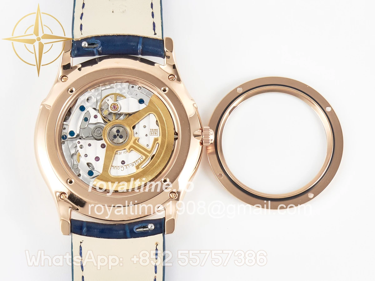 Jaeger-LeCoultre Master Ultra Thin Moon RG Z+F Blue Dial on Blue Leather Strap SA925 - Image 15