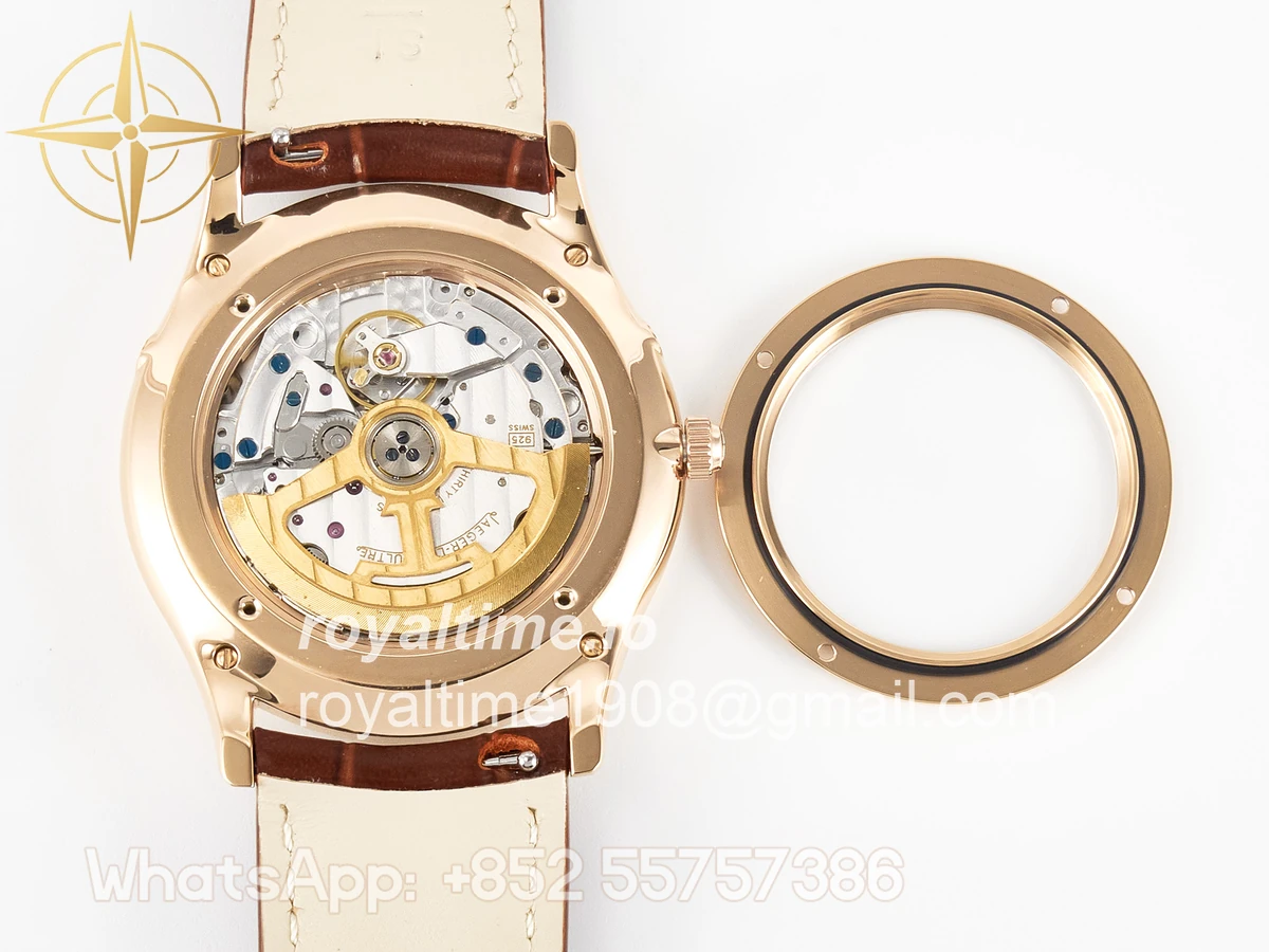 Jaeger-LeCoultre Master Ultra Thin Moon RG Z+F White Dial on Brown Leather Strap A925 - Image 15