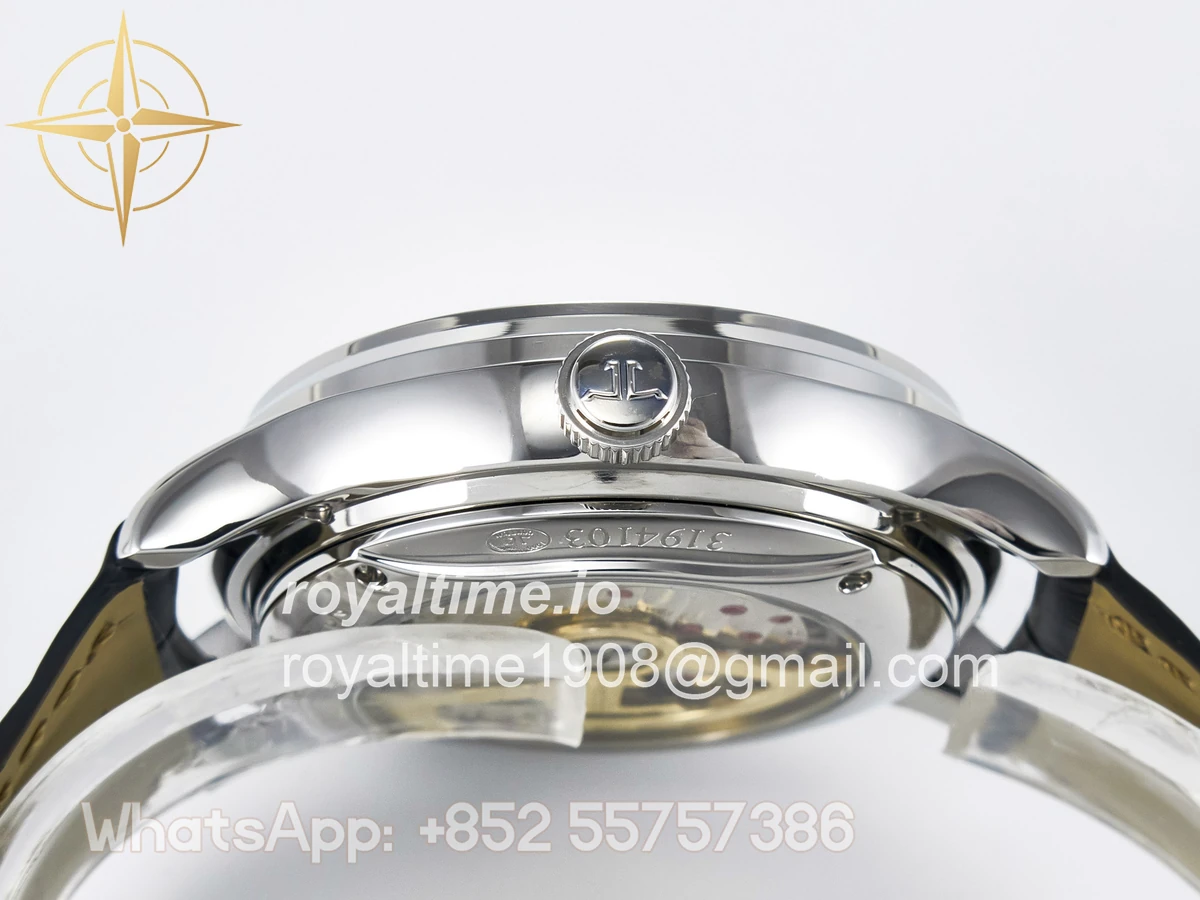 Jaeger-LeCoultre Master Ultra Thin Perpetual Calendar SS V9F White Dial on Black Leather Strap A868 V2 - Image 15