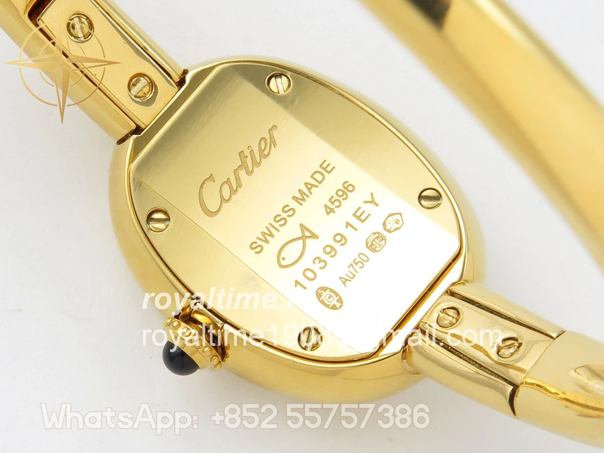 Cartier Baignoire De Cartier YG BLSF White Dial on YG Medium Size Bracelet Swiss Quartz - Image 15