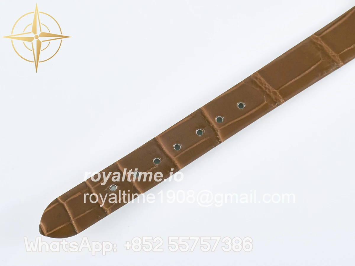 Cartier Baignoire De Cartier YG DRF Silver Dial on Brown Leather Strap Swiss Quartz - Image 15
