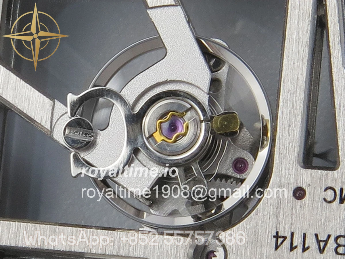 Cartier Santos de Cartier Skeleton SS MLF Skeleton Blue Skeleton Dial Blue Bezel on SS SmartLink Bracelet 9611MC - Image 15