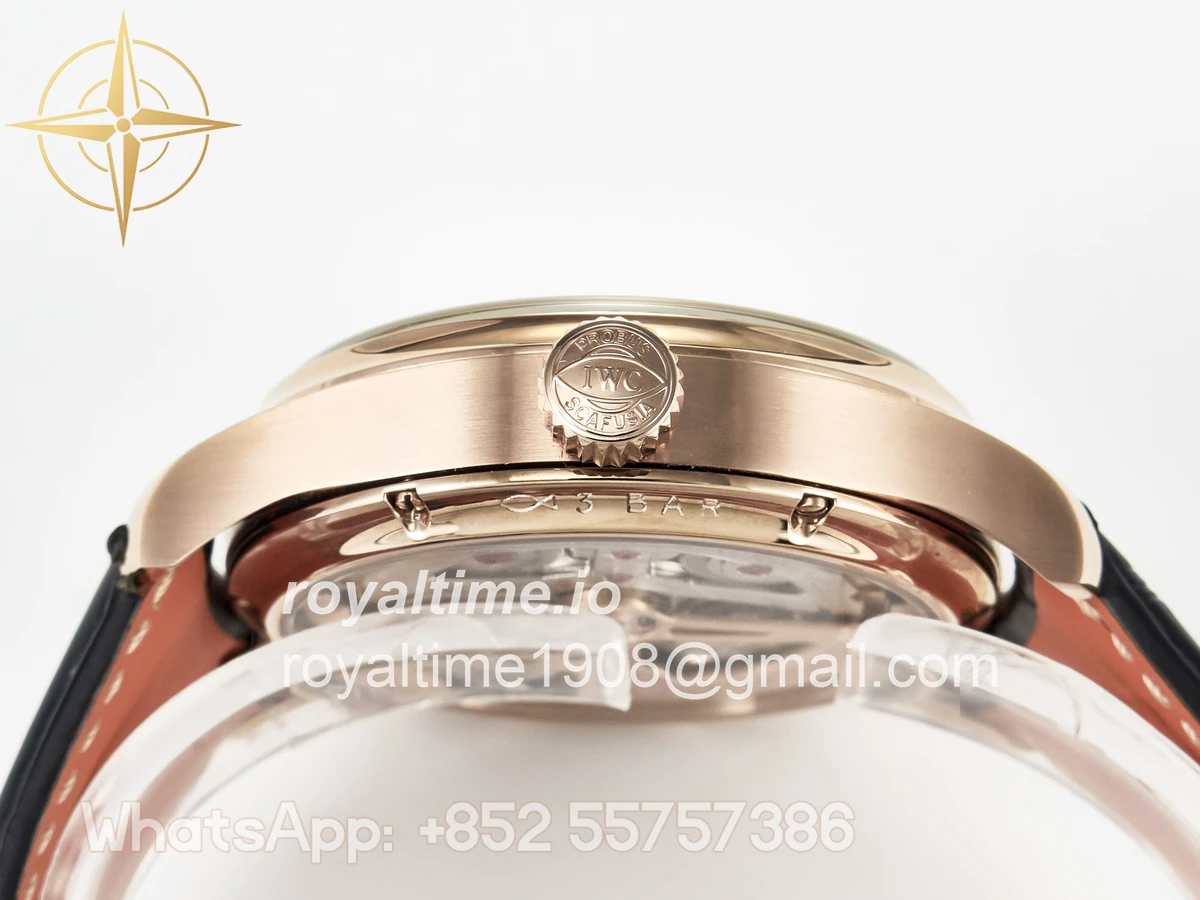 IWC IW5033 Portugieser Perpetual Calendar RG V9F White Dial on Black Leather Strap A52610 - Image 15