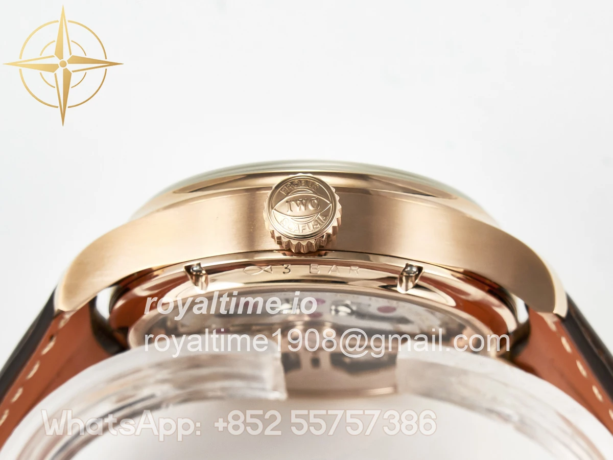 IWC IW5033 Portugieser Perpetual Calendar RG V9F White Dial on Brown Leather Strap A52610 - Image 15