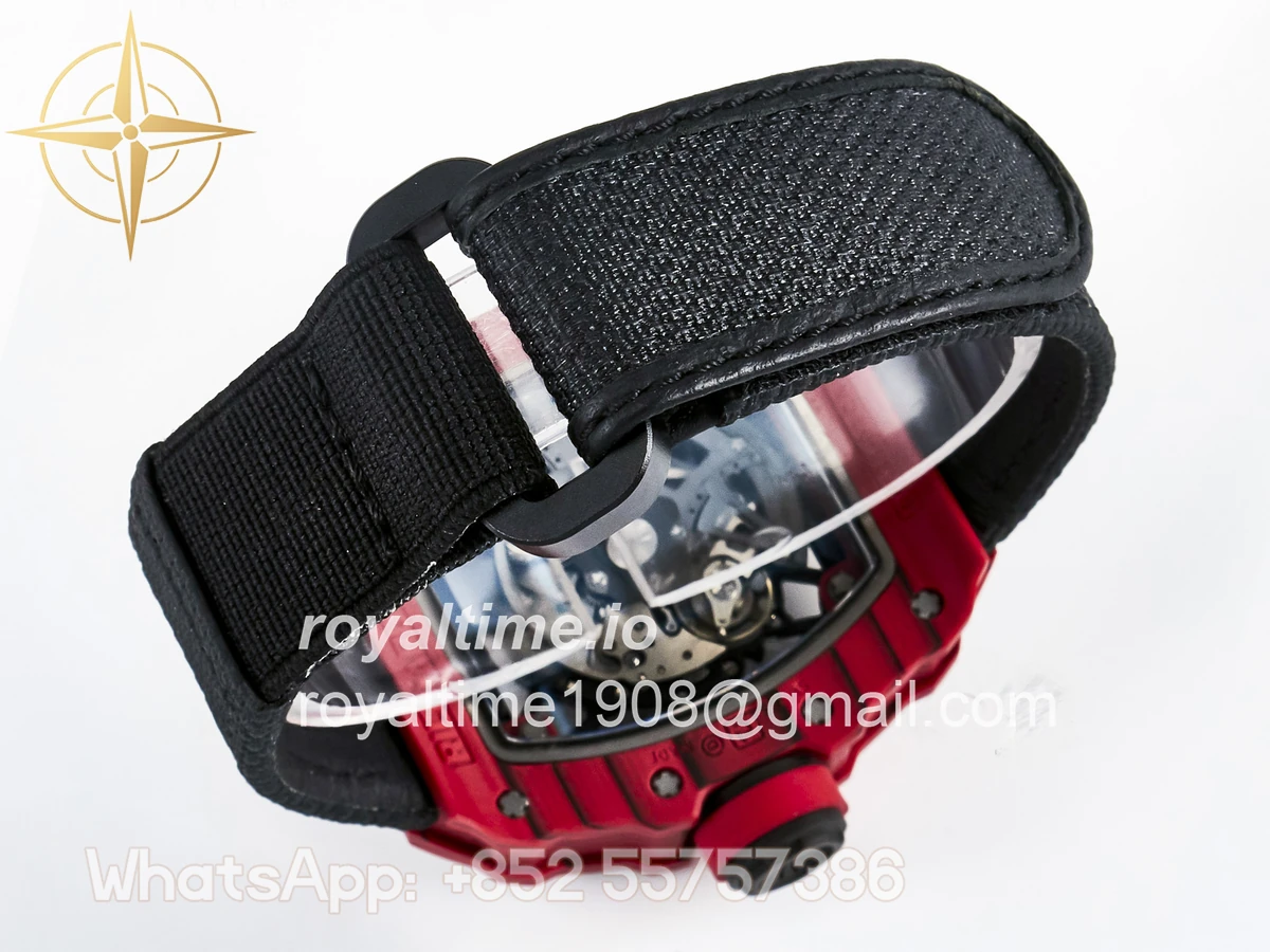 Richard Mille Custom RM035-02 Red NTPT PPMF Red Crown on Nylon Strap Custom Vaucher Movement - Image 15
