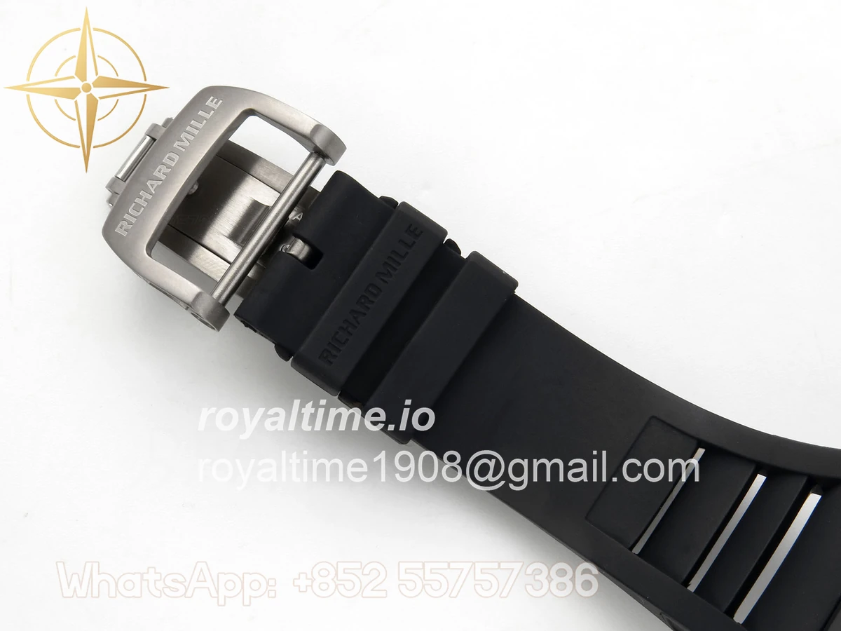 Richard Mille Custom RM055 Black Ceramic ZGF Silver Inner Bezel on Black Rubber Strap Vaucher Manufacture Fleurier Movement (Free Sprung) - Image 15