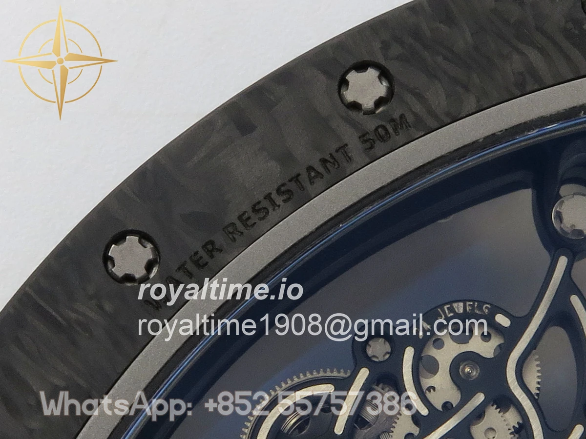Richard Mille Custom RM055 Black Ceramic ZGF White Inner Bezel on White Rubber Strap Vaucher Manufacture Fleurier Movement (Free Sprung) - Image 15