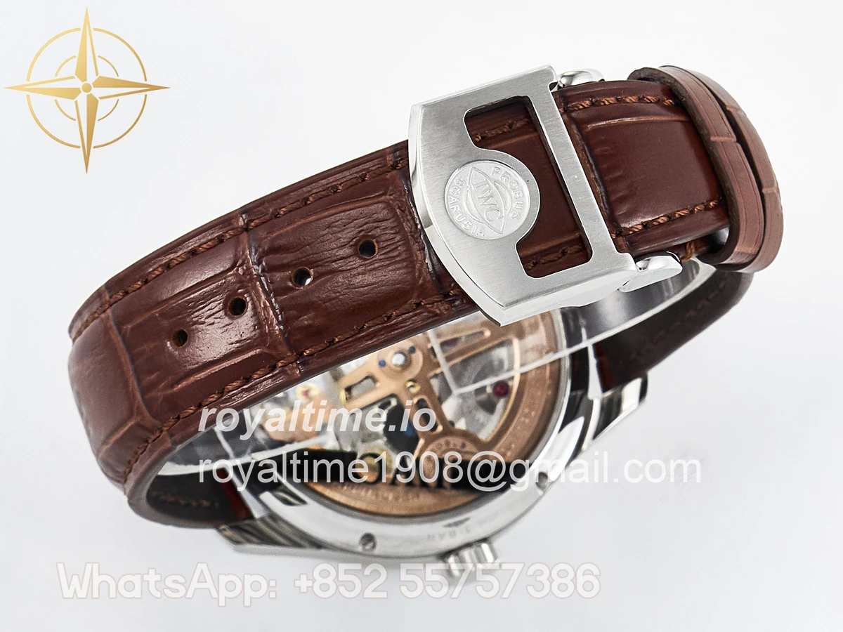 IWC Portugieser Perpetual Calendar SS 5033 APSF White Dial on Brown Leather Strap A52610 - Image 15