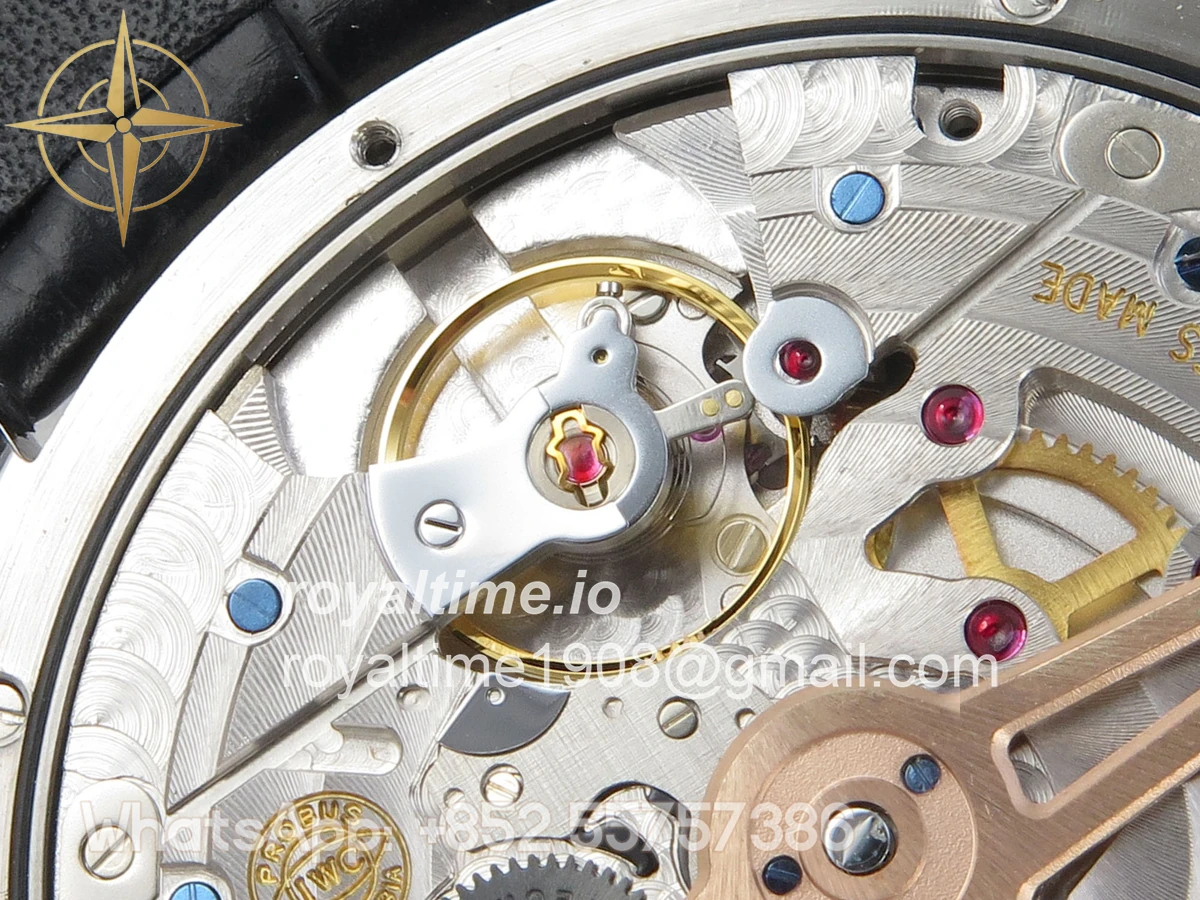 IWC Portugieser Perpetual Calendar SS 5033 APSF White/SS Dial on Black Leather Strap A52610 - Image 15