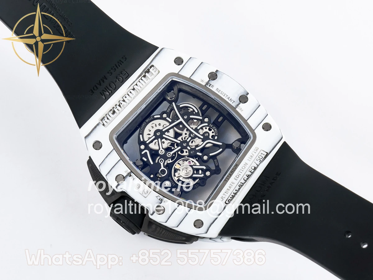 Richard Mille RM 61-01 Yohan Blake White NTPT ZF on Black Rubber Strap RMUL2 - Image 15