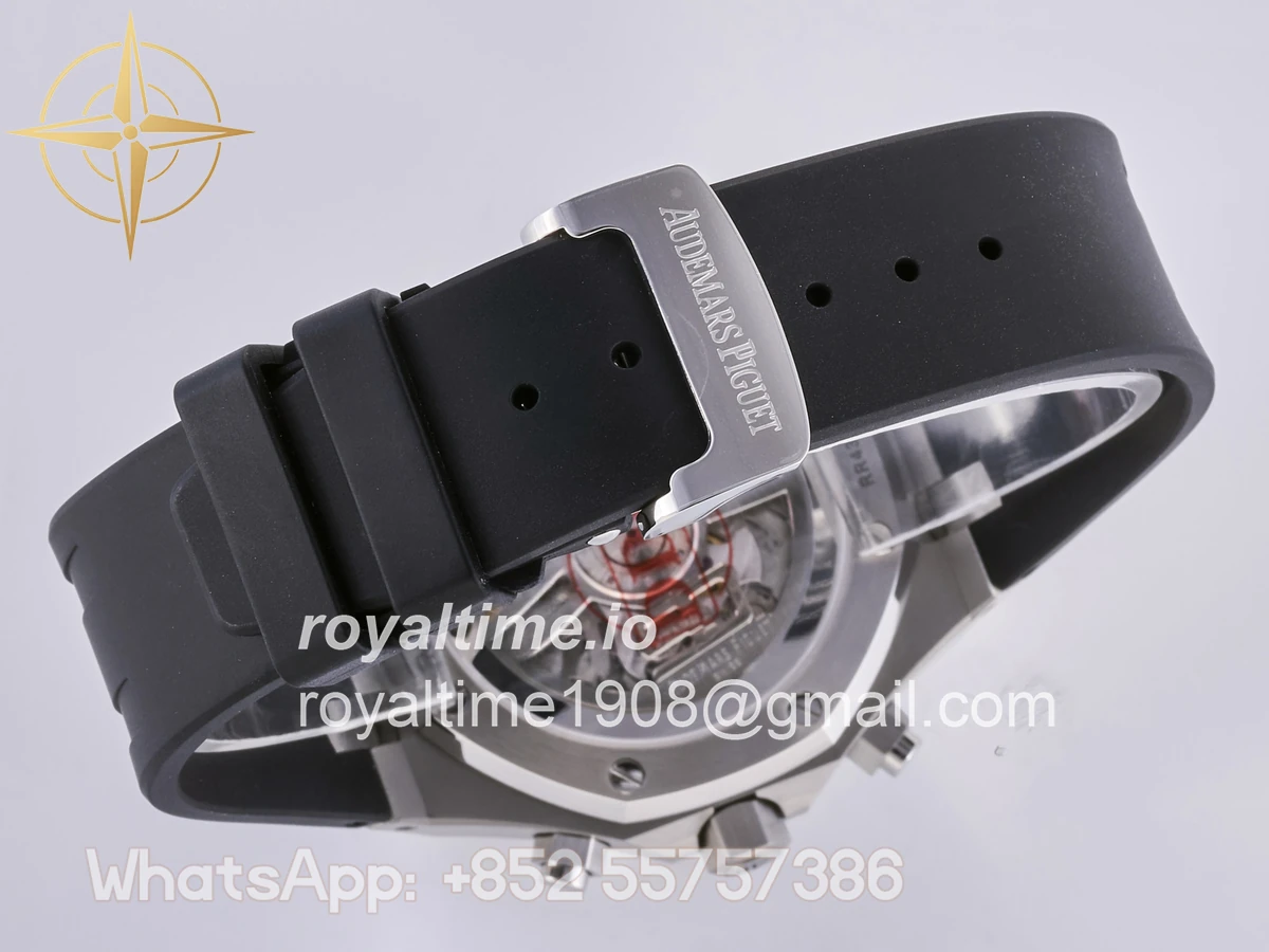 Audemars Piguet Royal Oak Chrono 26240 SS DDF Black Dial on Black Rubber Strap DD4401 (50th Anniversary) - Image 15