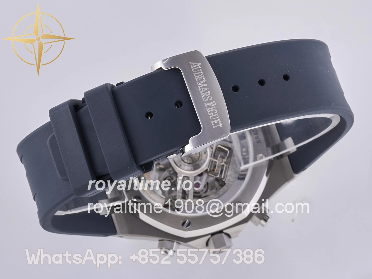 Audemars Piguet Royal Oak Chrono 26240 SS DDF Blue Dial on Blue Rubber Strap DD4401 (50th Anniversary) - Image 15