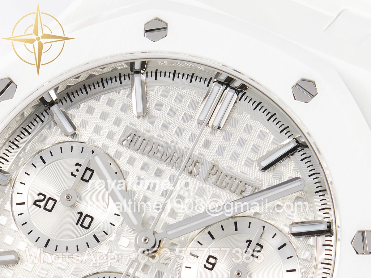 Audemars Piguet Royal Oak Chrono 26240 White Ceramic APSF Black Dial On White Ceramic Bracelet SA4401 - Image 15