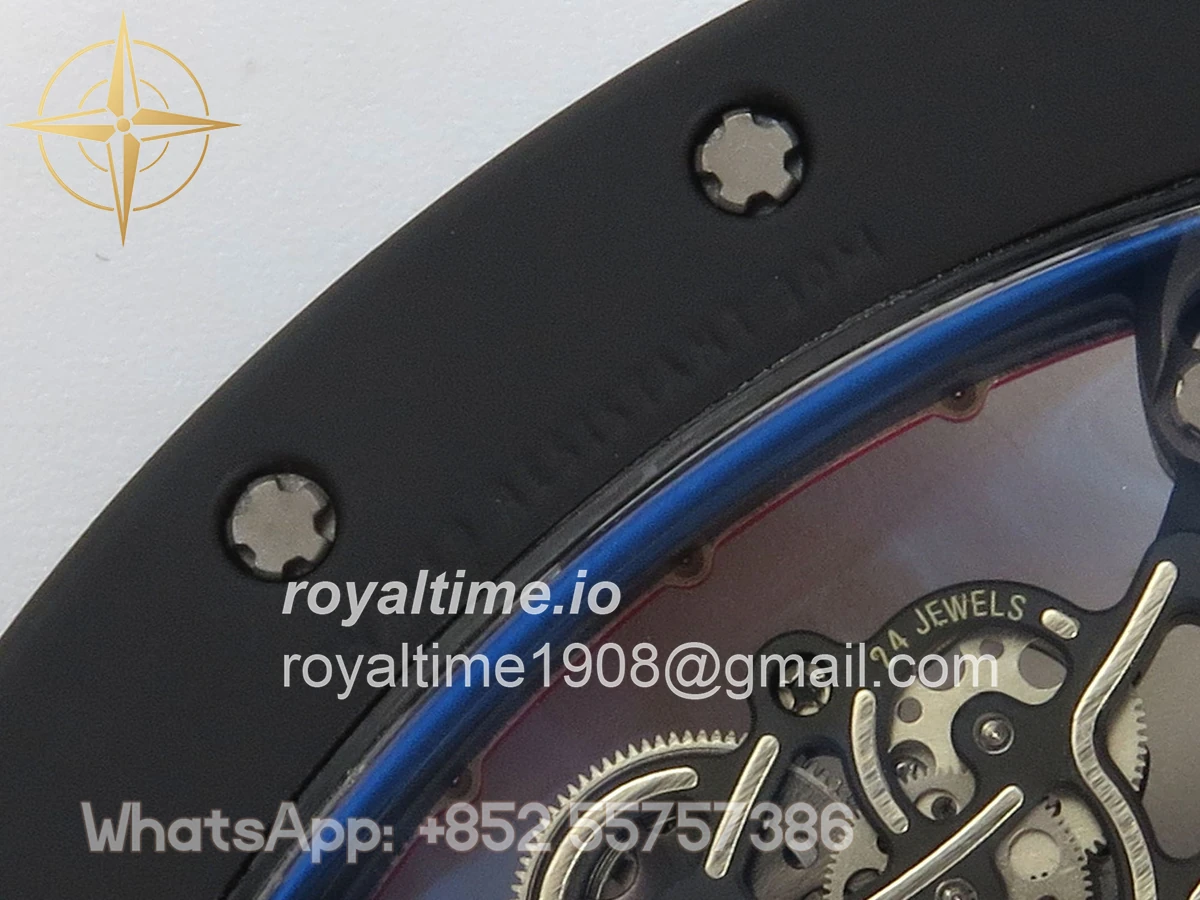 Richard Mille RM055 Black Ceramic APSF on Red Inner Bezel on Red Rubber Strap RMUL2 - Image 15