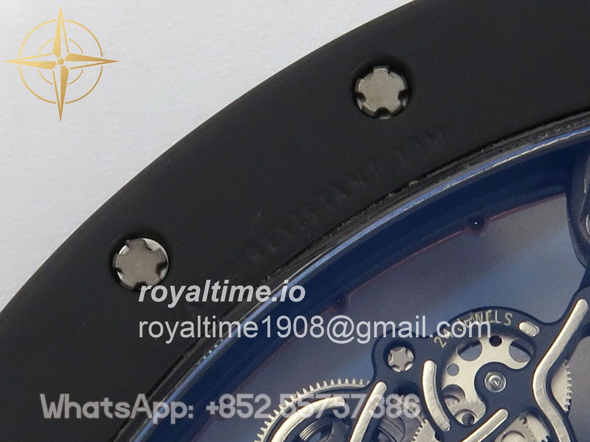 Richard Mille RM055 Black Ceramic APSF on RG Inner Bezel on Black Rubber Strap RMUL2 - Image 15