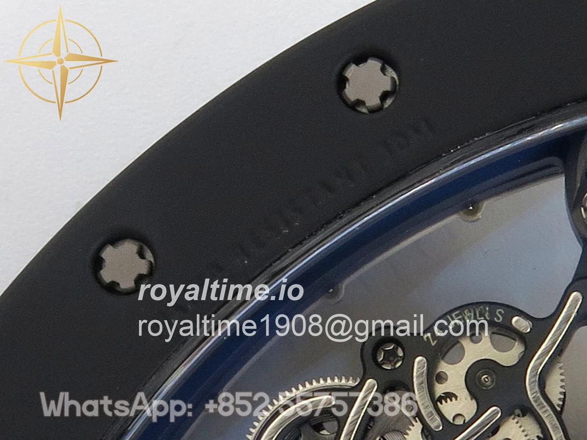 Richard Mille RM055 Black Ceramic APSF on White Inner Bezel on White Rubber Strap RMUL2 - Image 15