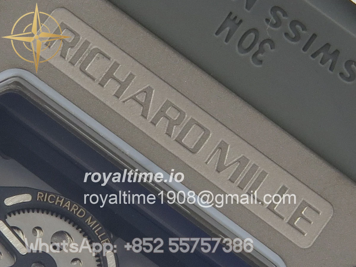 Richard Mille RM055 Gray Ceramic MLF on Gray Rubber Strap RMUL2 V2 (Brushed Ribs) - Image 15