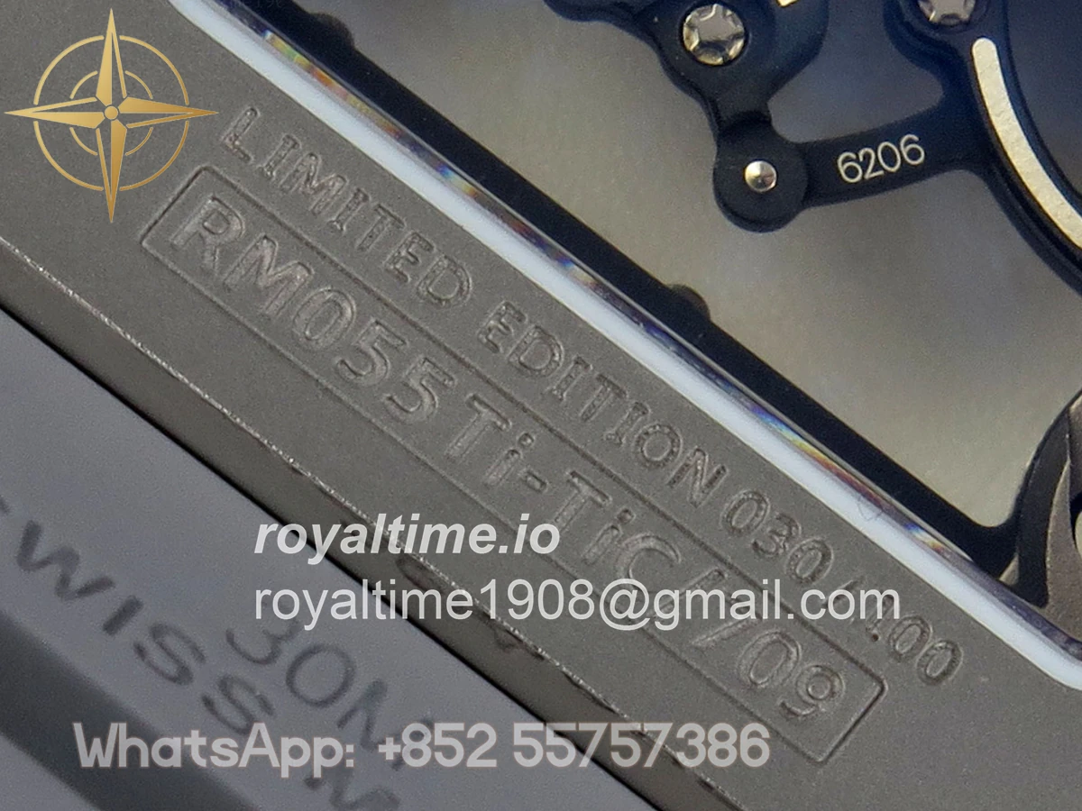 Richard Mille AVF RM055 Gray Cemira on Gray Rubber Strap Vaucher RMUL2 Free Sprung (Mod) - Image 16