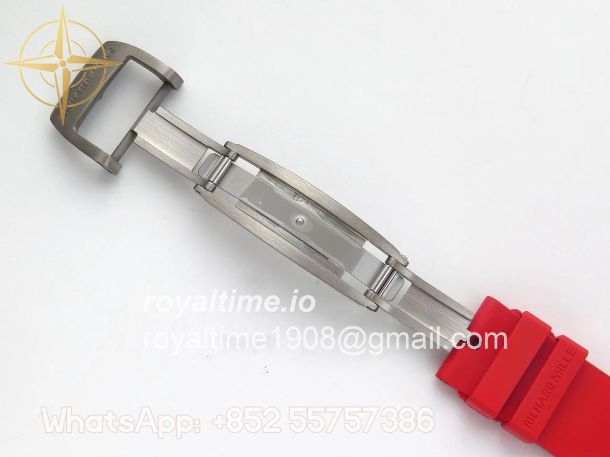 Richard Mille RM055 White Ceramic APSF Red Skeleton Dial on Red Rubber Strap RMUL2 - Image 16