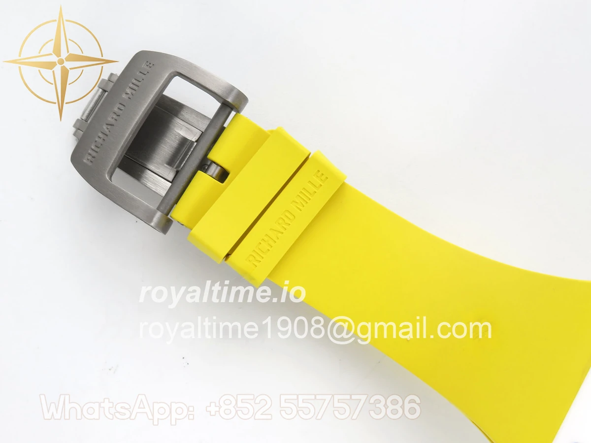 Richard Mille RM061 White Ceramic APSF Yellow/Green Skeleton Dial on Yellow Rubber Strap RMUL2 - Image 16