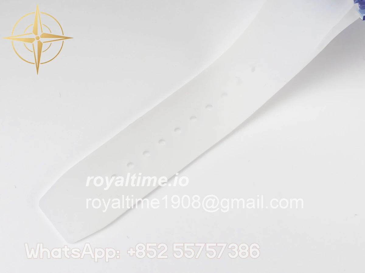 Richard Mille RM27-03 Blue Transparent Tourbillon MSF Skull Dial on White Rubber Strap - Image 16