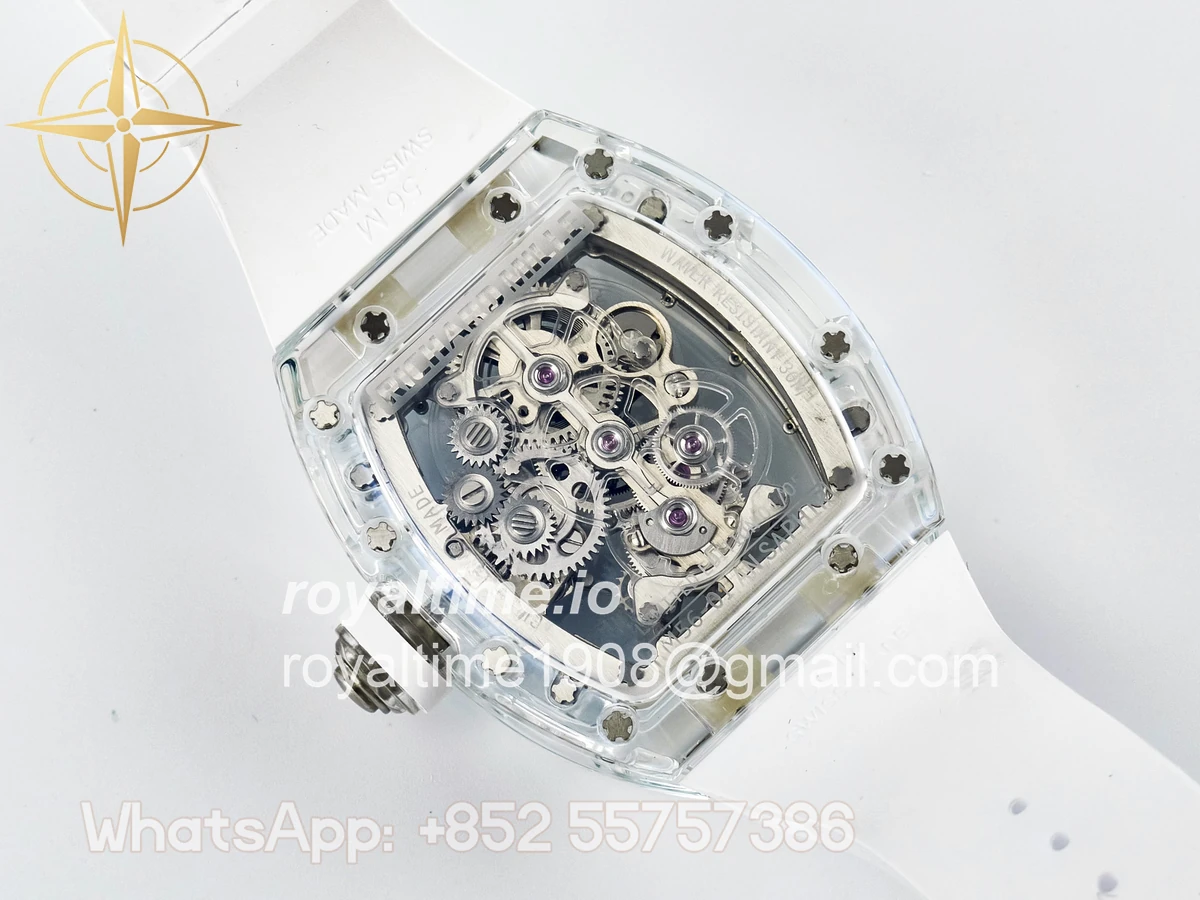Richard Mille RM56-01 Transparent Tourbillon RMF Skeleton Dial on White Rubber Strap - Image 16