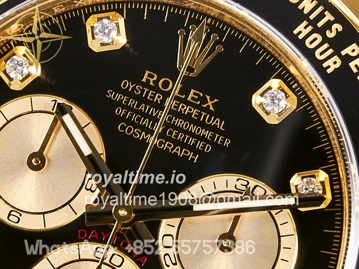 rolex Daytona 126518 YG ARF Black/YG Diamonds Dial on Oysterflex Strap DD4131 V2 (Weighted) - Image 16