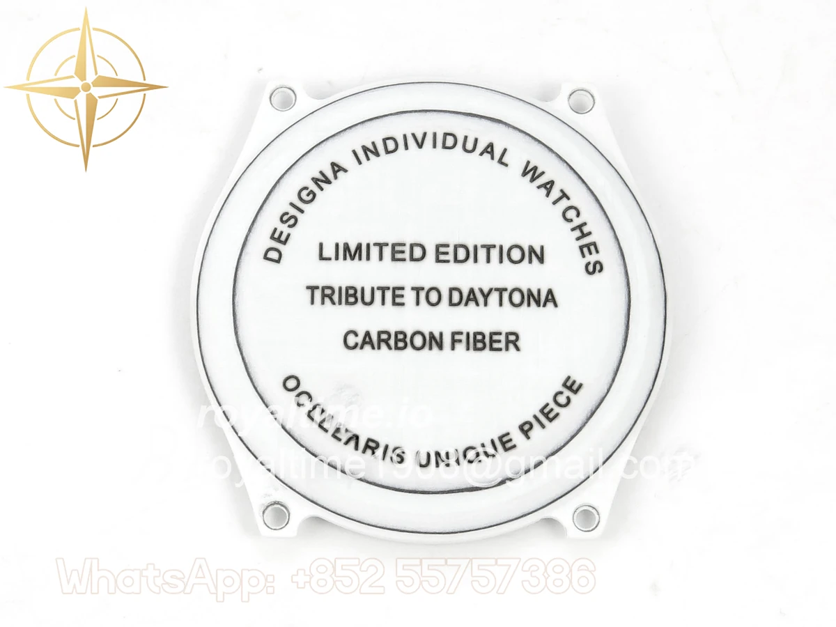 Rolex Daytona DIW White Carbon Case DIWF Edition Gray/Black Crystal Dial Crystal Bezel on Gray Nylon Strap DD4801 - Image 16