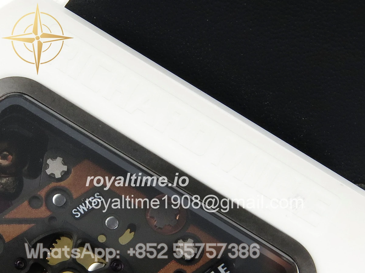 Richard Mille RM88 Tourbillon Smiley White Ceramic RMF on White Velcro Strap - Image 16