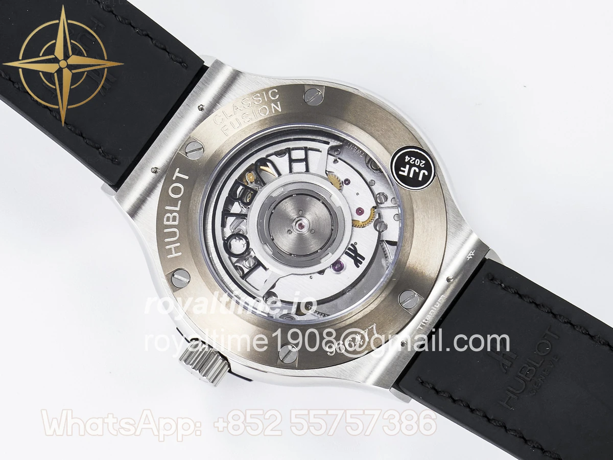 Hublot Classic Fusion 38mm SS JJF Gray Dial on Black Gummy Leather Strap - Image 16