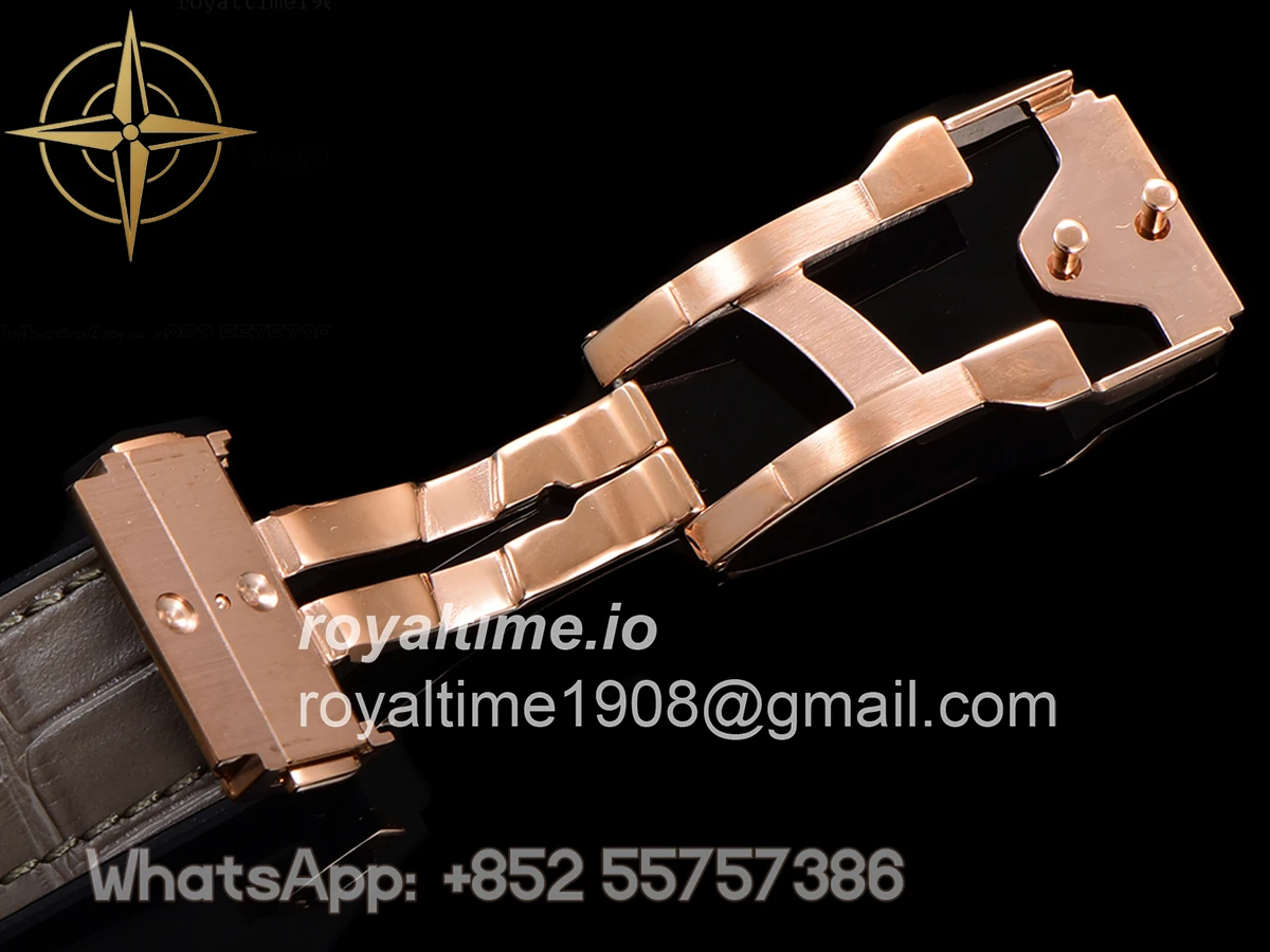 Hublot Classic Fusion Automatic 42mm Diamond Paved Dial in Rose Gold on Brown Leather Strap - Image 16