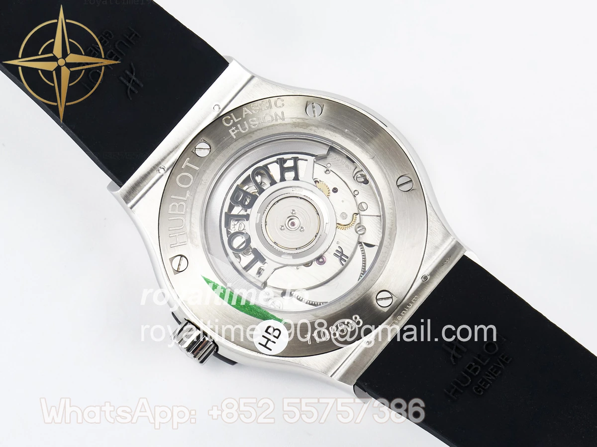 Hublot Classic Fusion Bang 42mm HBF Black Dial on Black Rubber Strap A2892 - Image 16