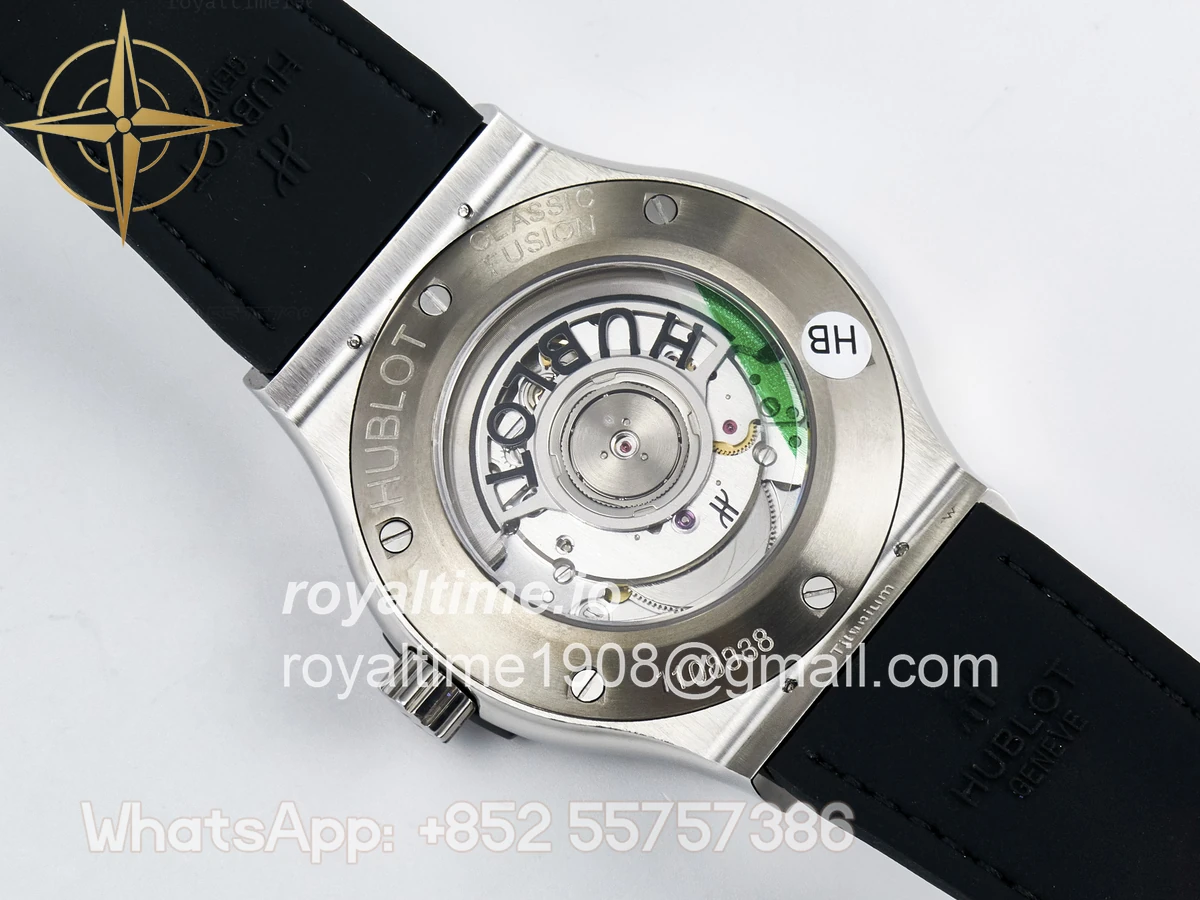 Hublot Classic Fusion Bang 42mm HBF Gray Dial Diamonds Bezel on Gray Leather Strap A2892 - Image 16