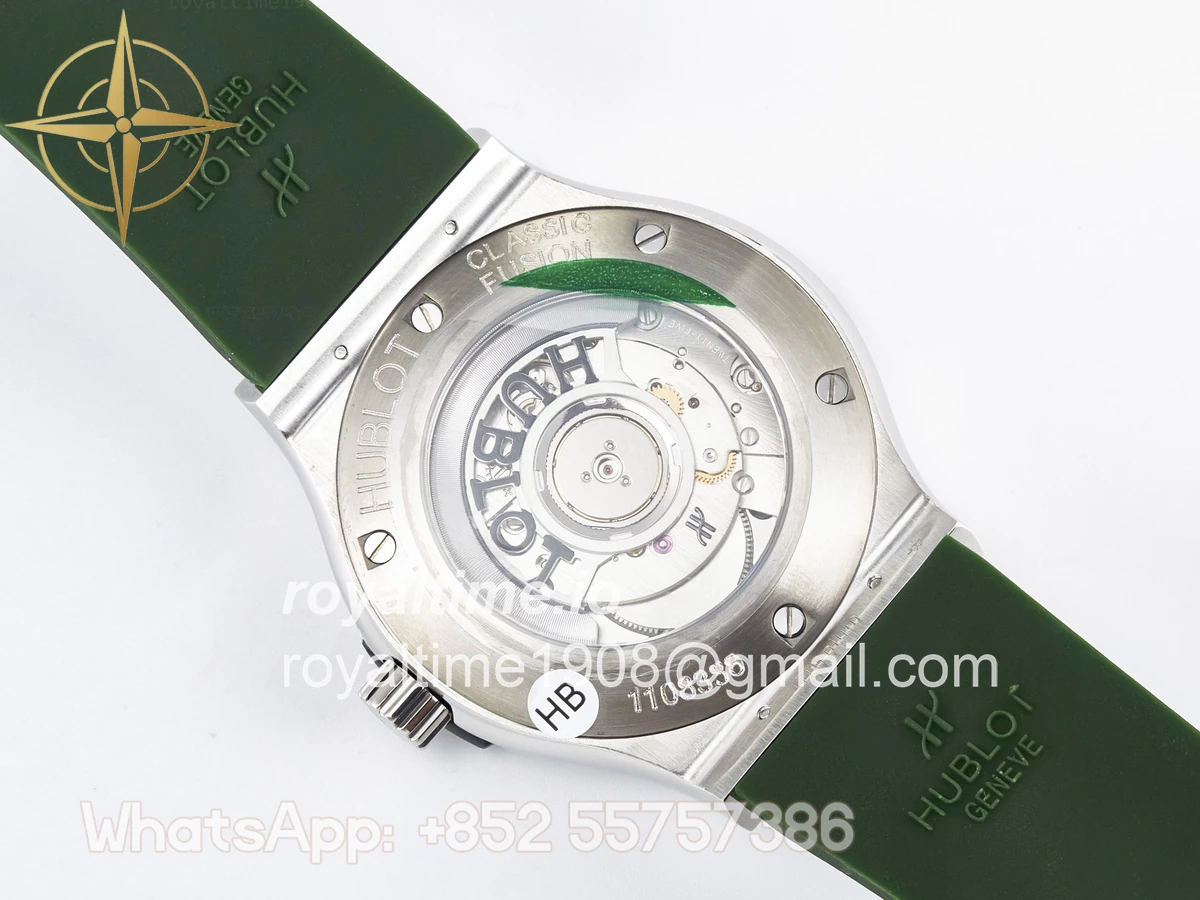 Hublot Classic Fusion Bang 42mm HBF Green Dial on Green Rubber Strap A2892 - Image 16