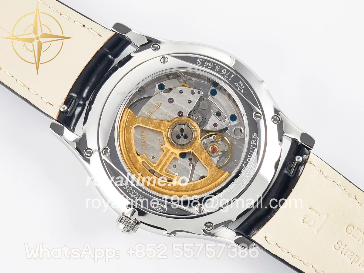 Jaeger-LeCoultre Master Ultra Thin Moon 1368420 SS Z+F Black Dial on Black Leather Strap SA925 - Image 16