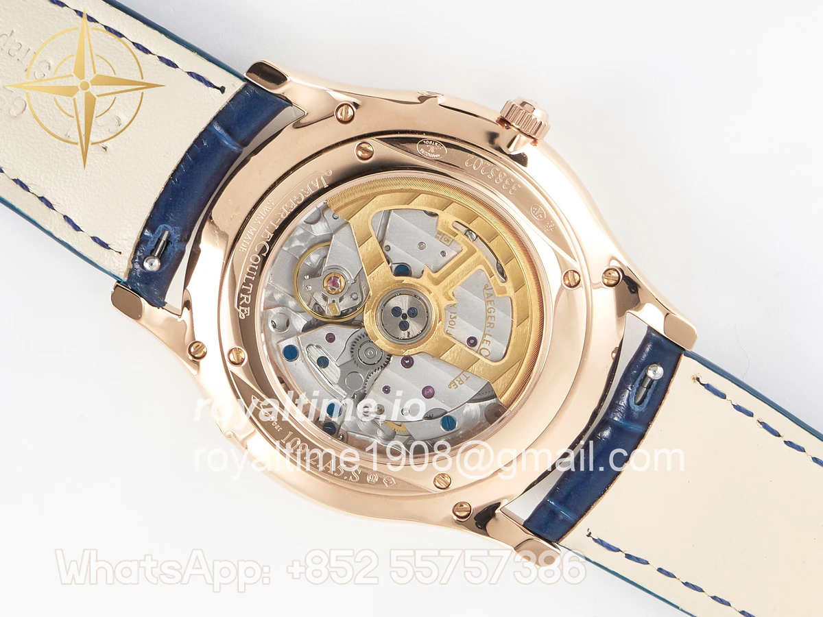 Jaeger-LeCoultre Master Ultra Thin Moon RG Z+F Blue Dial on Blue Leather Strap SA925 - Image 16