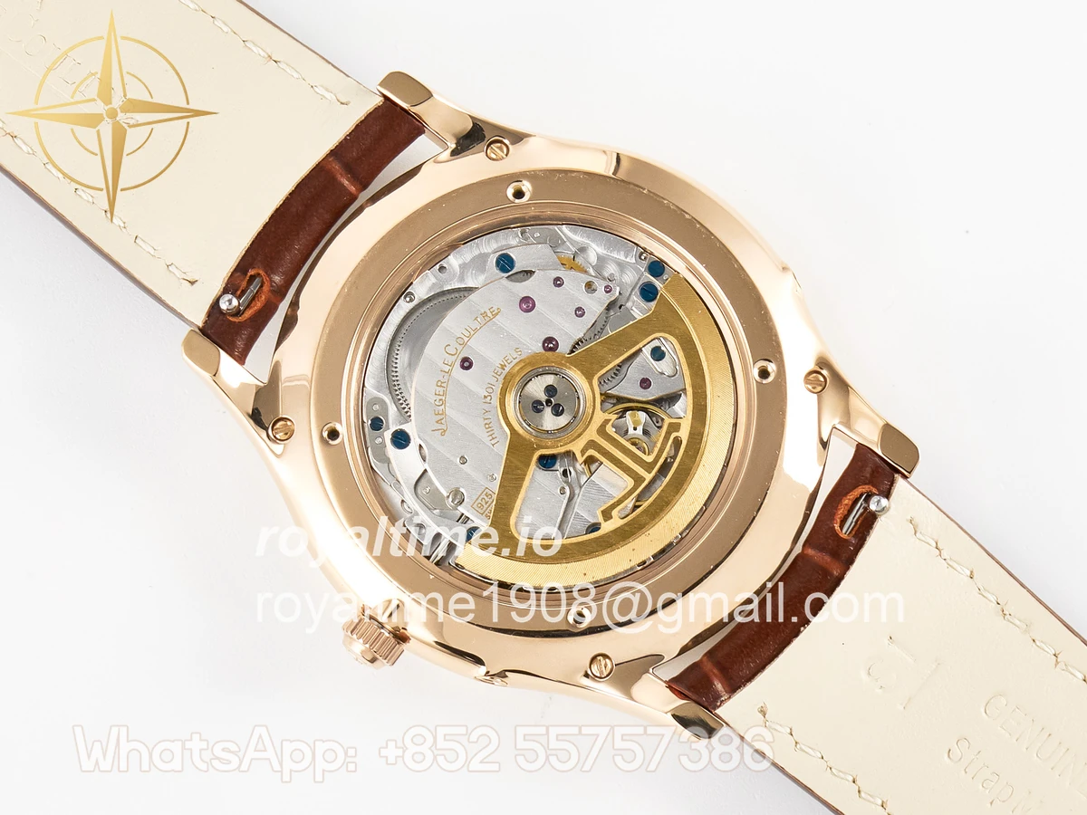 Jaeger-LeCoultre Master Ultra Thin Moon RG Z+F White Dial on Brown Leather Strap A925 - Image 16
