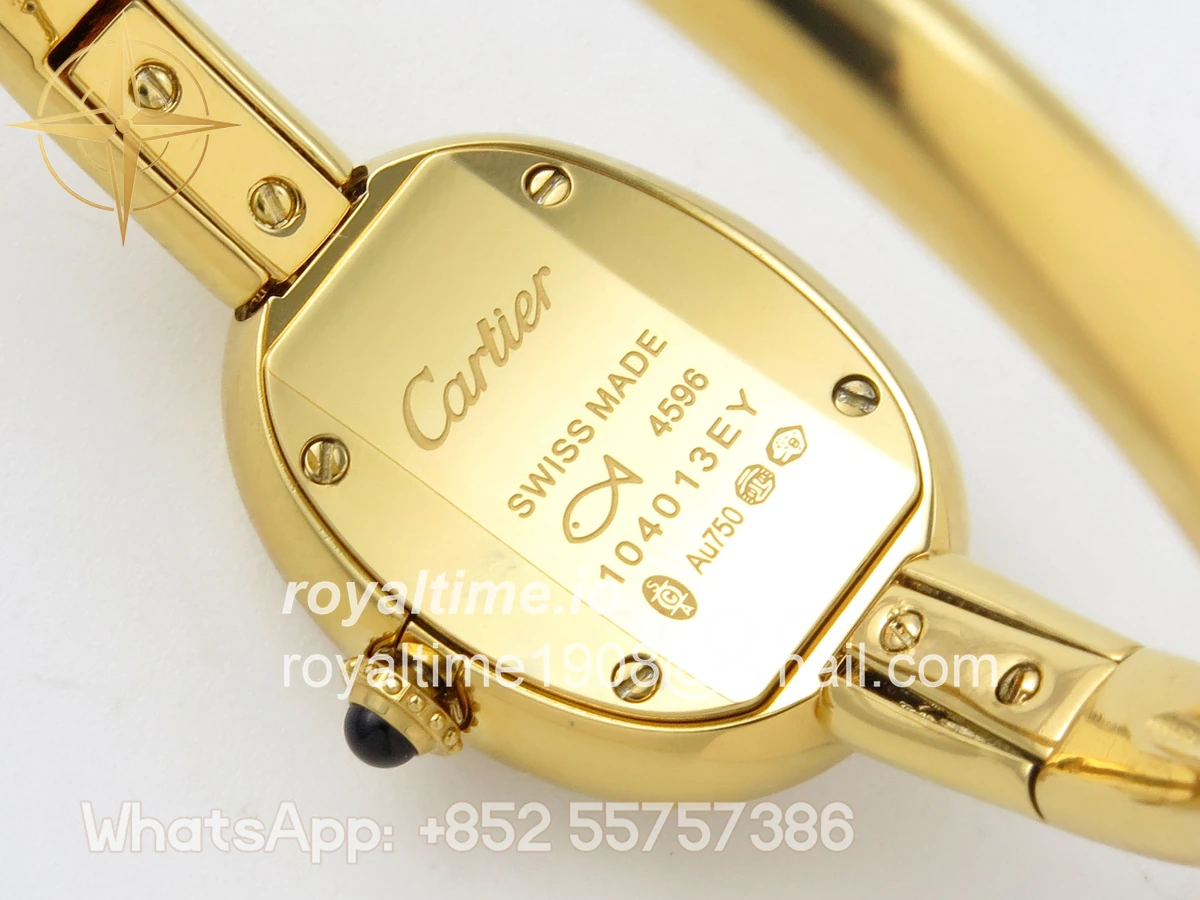 Cartier Baignoire De Cartier YG BLSF White Dial on YG Small Size Bracelet Swiss Quartz - Image 16
