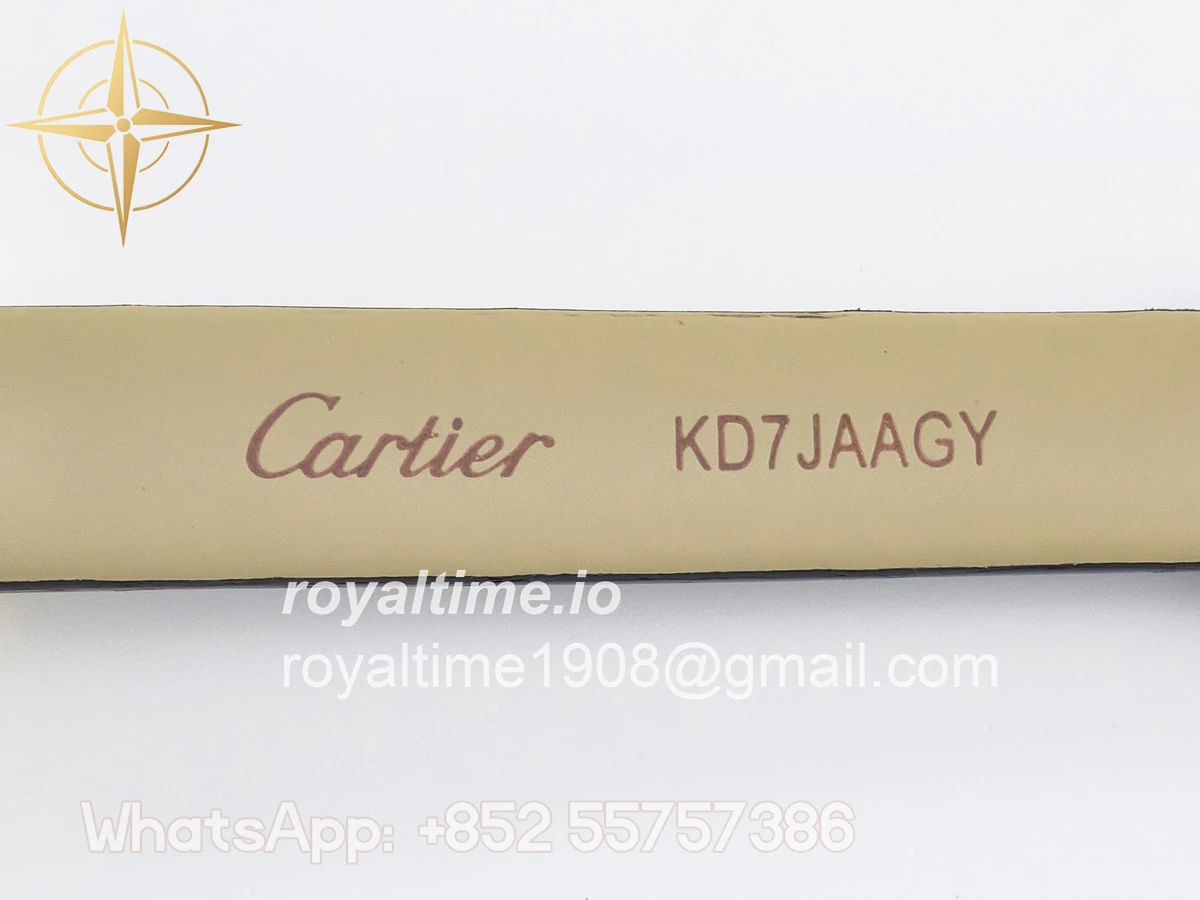 Cartier Baignoire De Cartier YG DRF Silver Dial on Black Leather Strap Swiss Quartz - Image 16